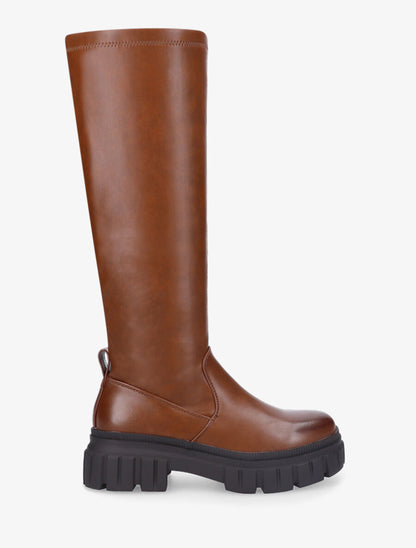 Bottes à plateforme et semelle crantées - Camel - 1