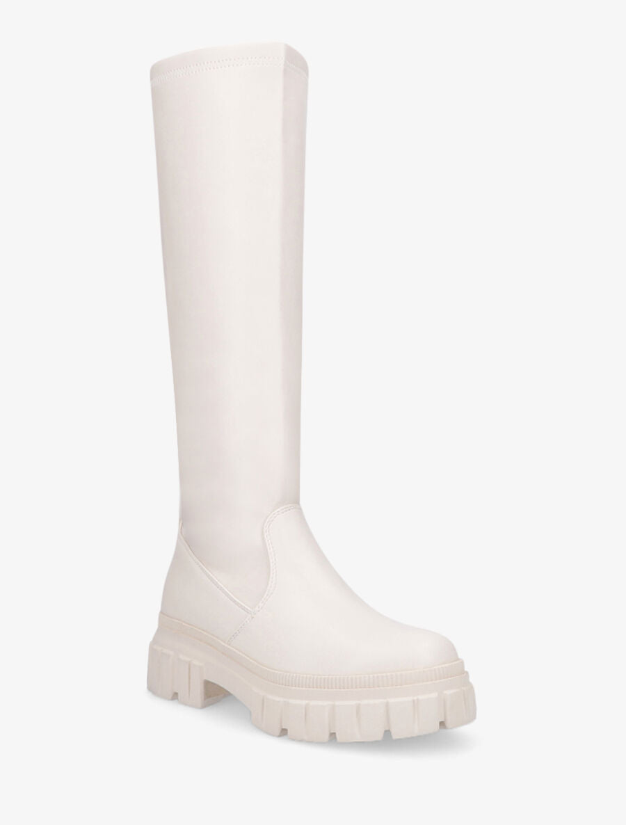 Bottes à plateforme et semelle crantées - Beige - 2