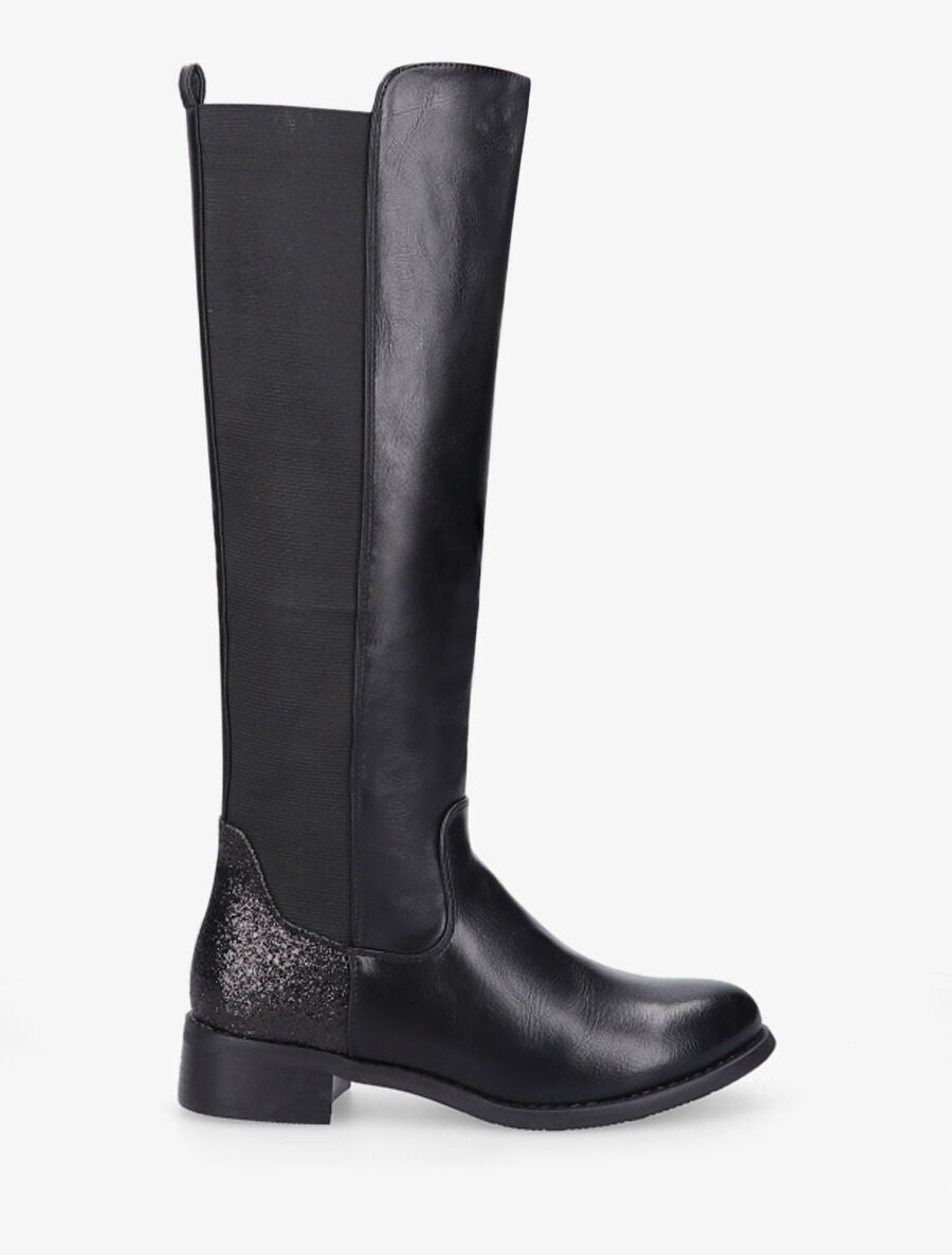 Bottes élastiquées pailletées - Noir - 5