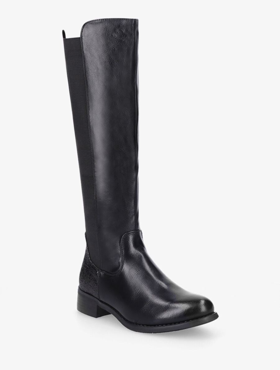 Bottes élastiquées pailletées - Noir - 2