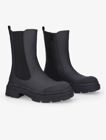 Boots montantes à côté élastiqué - Noir - 4