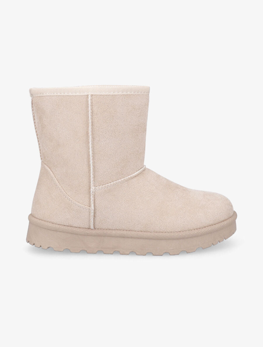 Boots fourrées en suédine - Beige - 1