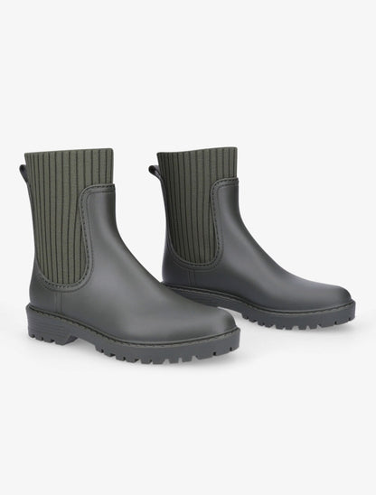 Bottines style chaussettes - Kaki - 4