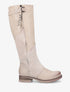 Bottes bi-matière à talon stylisé - Beige - 5