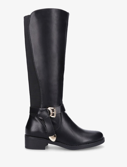 Bottes élastiquées à sangle nouée - Noir - 5