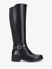 Bottes élastiquées à contrefort effet croco - Noir - 5
