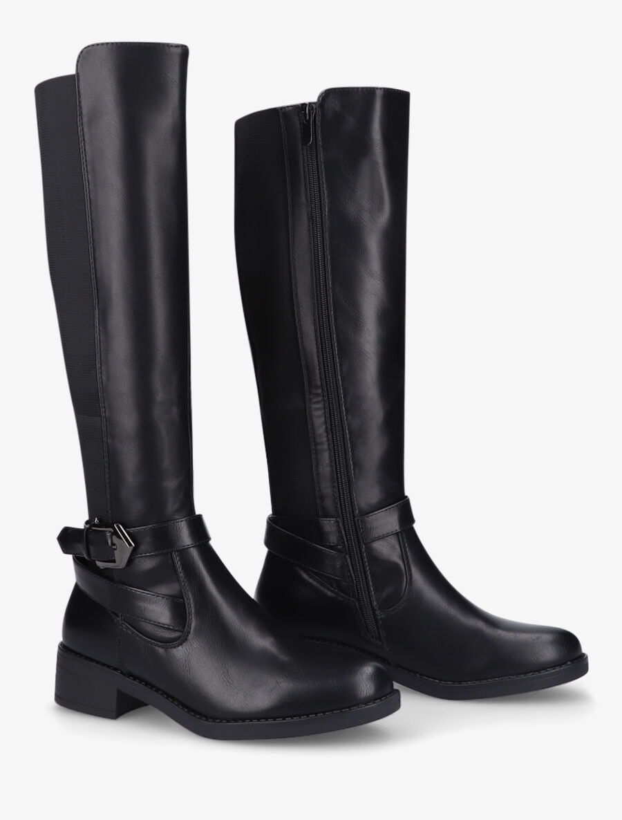 Bottes élastiquées à boucle - Noir - 4