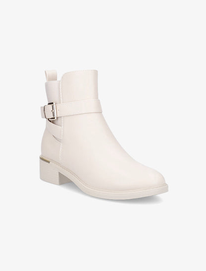 Bottines à contrefort à empiècement métal - Beige - 2
