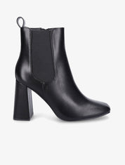 Bottines à talon haut et bout carré - Noir - 5