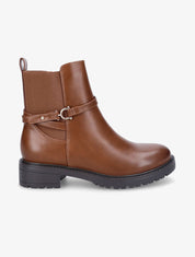 Bottines élastiquées à boucle - Camel - 1