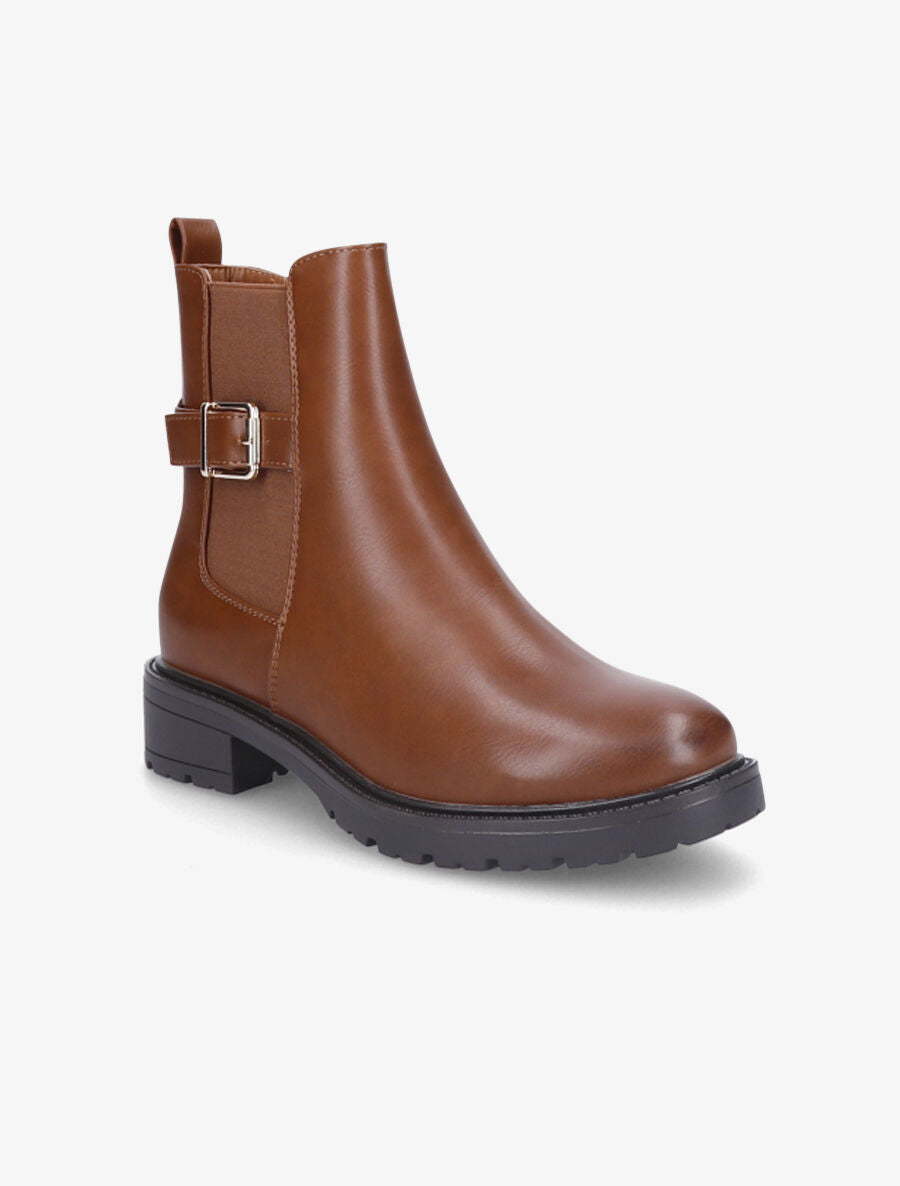 Bottines classiques élastiquées à boucle - Camel - 2