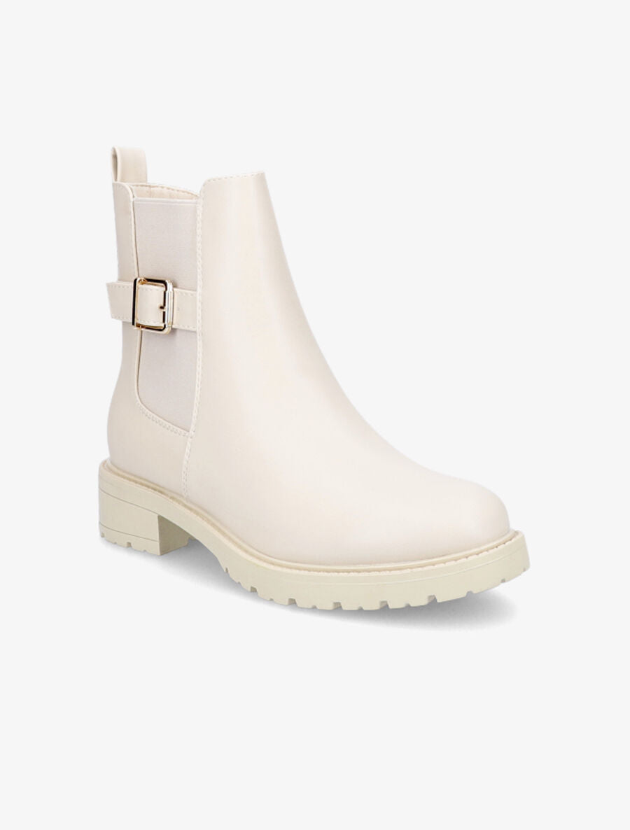 Bottines classiques élastiquées à boucle - Beige - 2