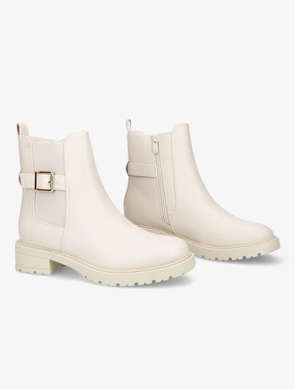 Bottines classiques élastiquées à boucle - Beige - 4