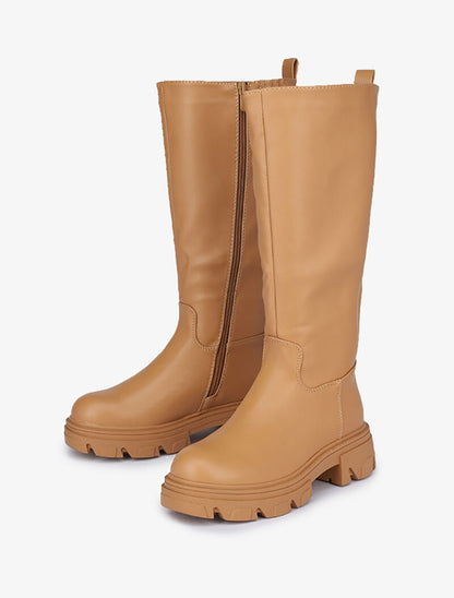 Bottes classiques en simili - Caramel - 4
