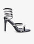 Sandales à talons aiguilles et strass - Noir - 1