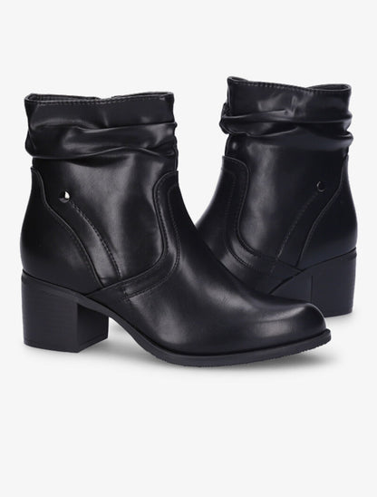 Bottines effet plissé à coutures stylisées - Noir - 5