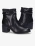 Bottines effet plissé à coutures stylisées - Noir - 5