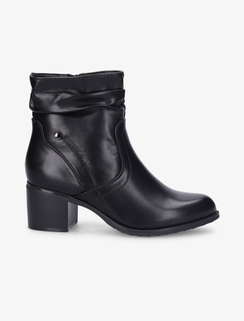 Bottines effet plissé à coutures stylisées - Noir - 2