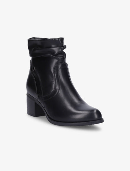 Bottines effet plissé à coutures stylisées - Noir - 3