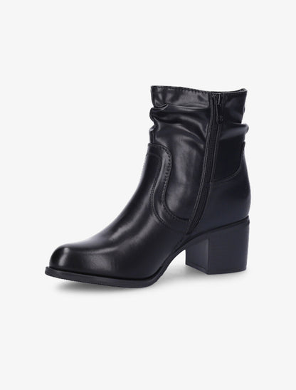 Bottines effet plissé à coutures stylisées - Noir - 4