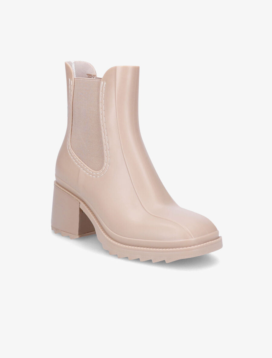 Bottines élastiquées en caoutchouc - Beige - 2