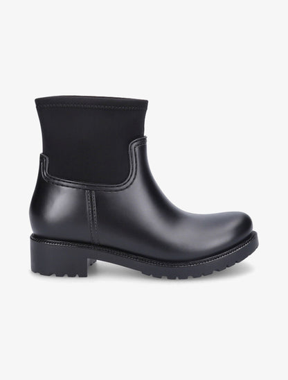 Bottines en caoutchouc et tissu - Noir - 1