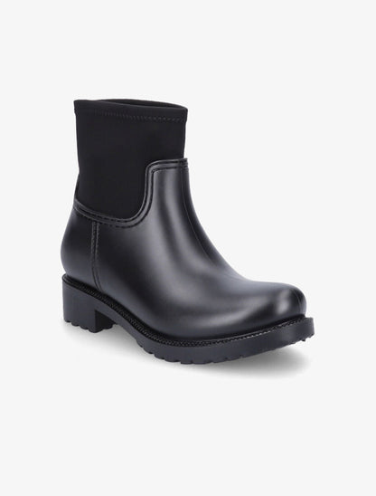 Bottines en caoutchouc et tissu - Noir - 2
