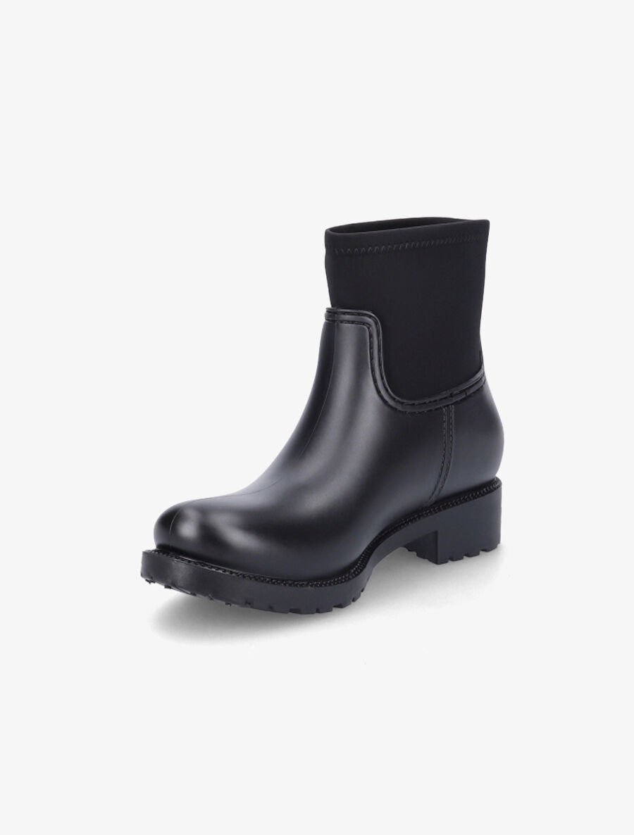 Bottines en caoutchouc et tissu - Noir - 3