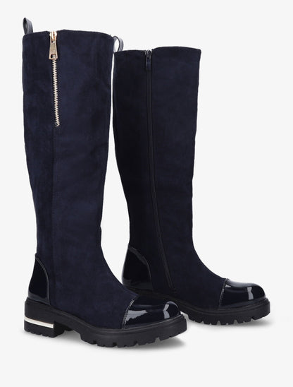 Bottes à bouts vernis - Marine - 4