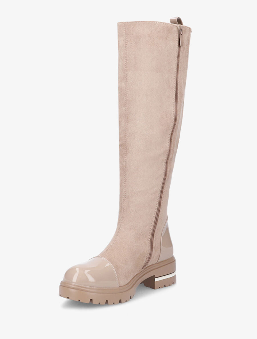 Bottes à bouts vernis - Taupe - 3