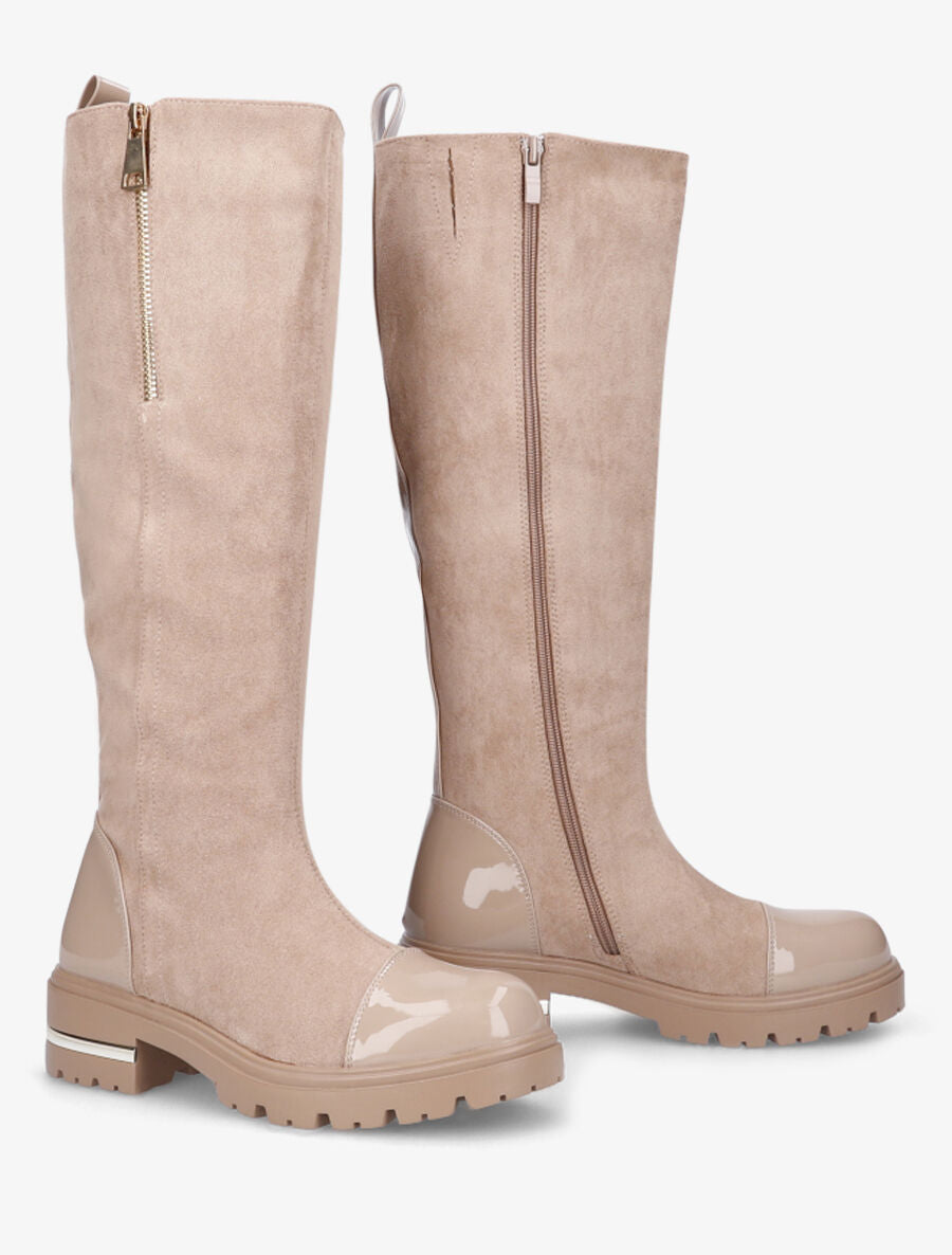 Bottes à bouts vernis - Taupe - 4
