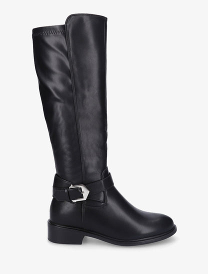 Bottes cavalières à boucle fantaisie - Noir - 1