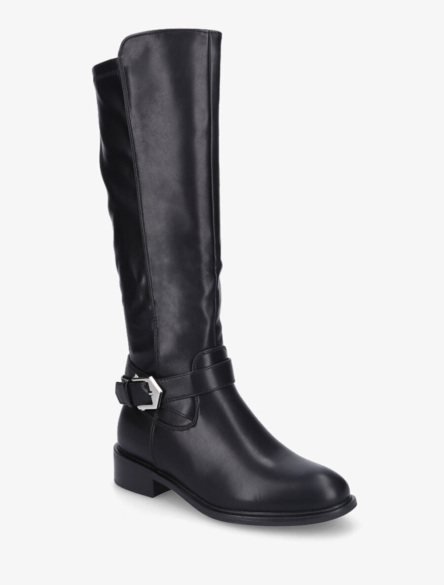 Bottes cavalières à boucle fantaisie - Noir - 2