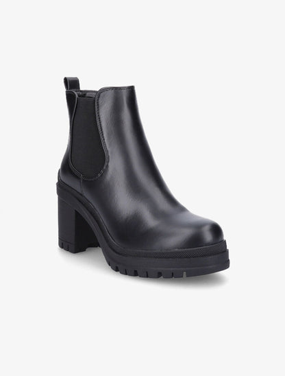 Bottines élastiquées à talon mi-haut - Noir - 2