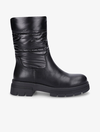 Bottines bi-matière matelassées - Noir - 1
