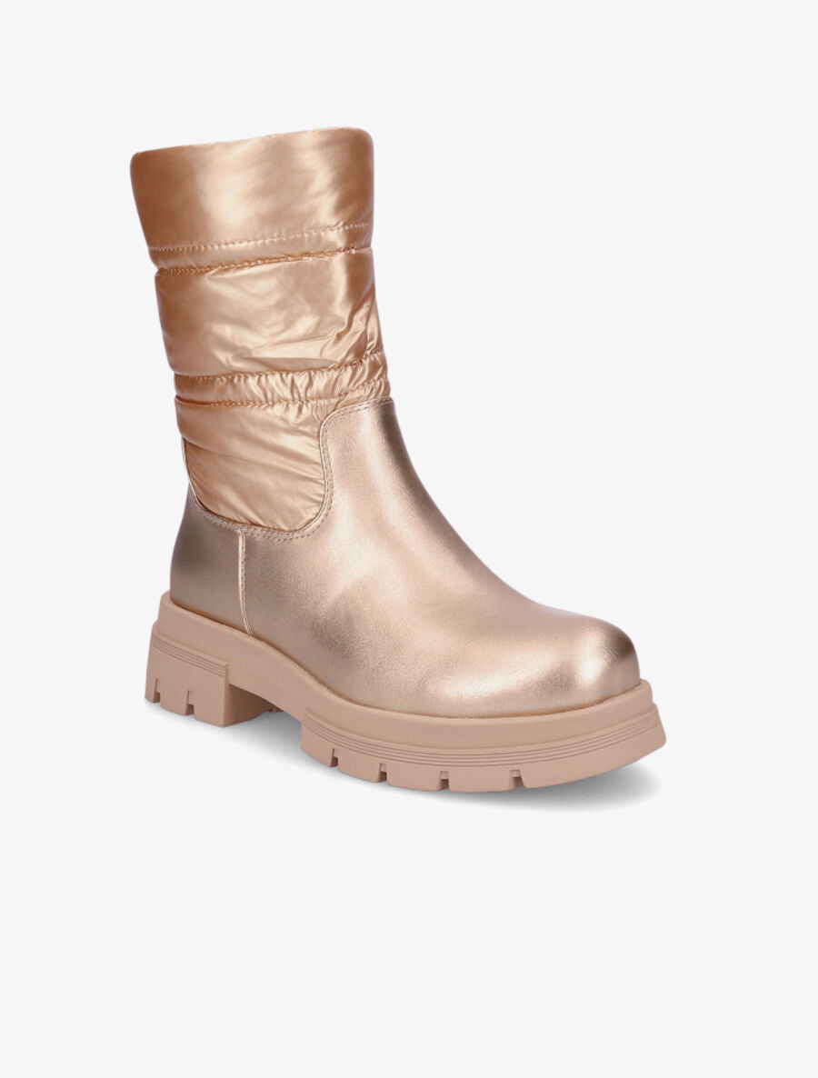Bottines bi-matière matelassées - Rose gold - 2