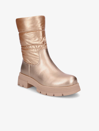 Bottines bi-matière matelassées - Rose gold - 2
