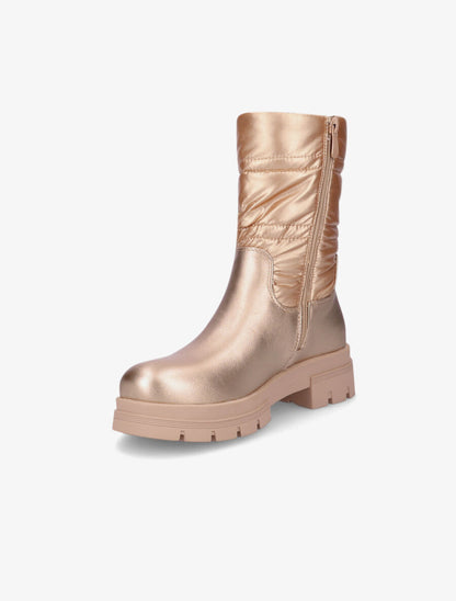 Bottines bi-matière matelassées - Rose gold - 3