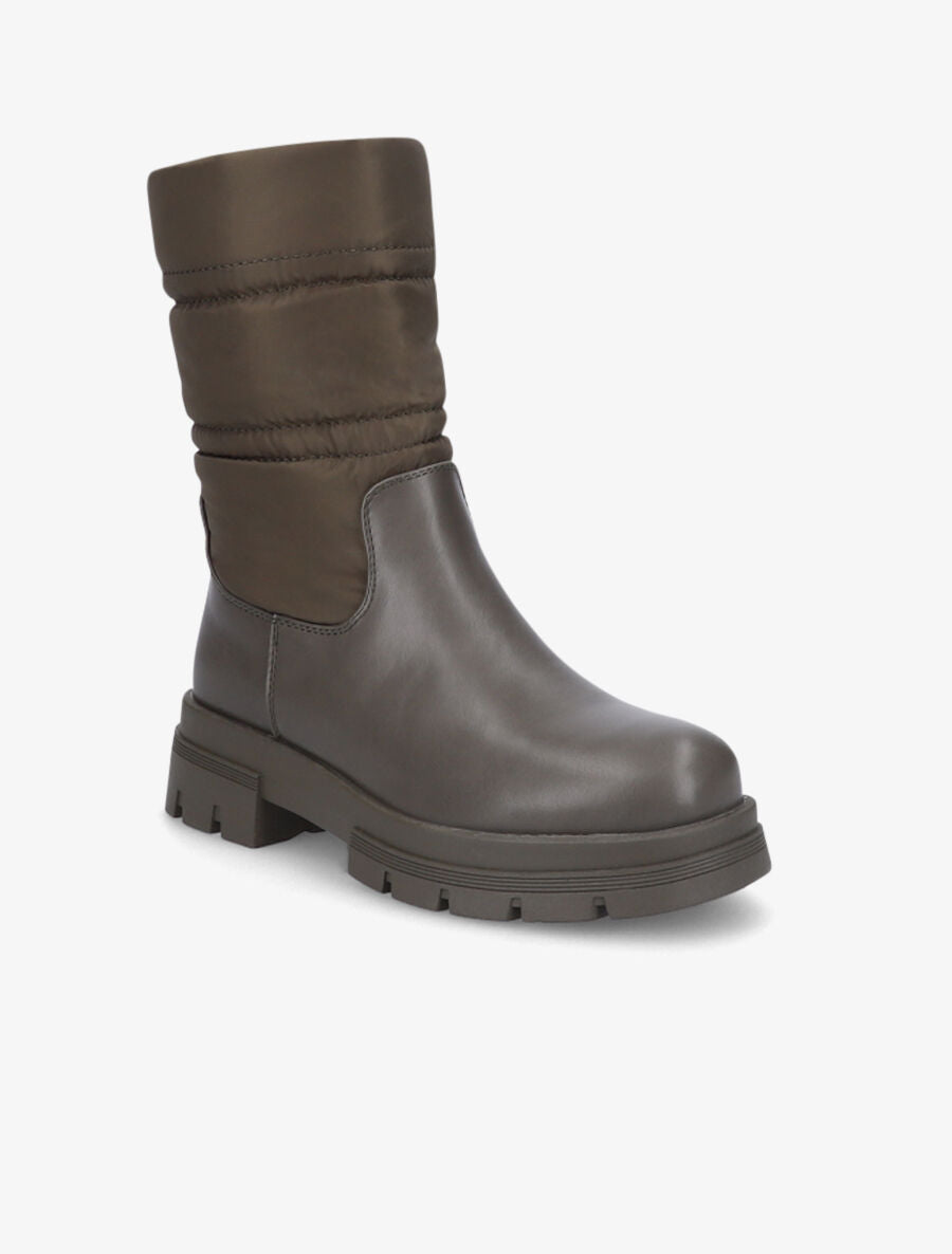 Bottines bi-matière matelassées - Kaki - 2