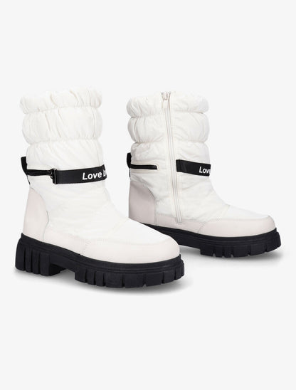 Boots matelassées à zip - Crème - 4