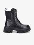 Bottines militaire élastiquées en simili - Noir - 1