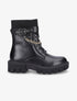 Bottines style rangers à chaînes - Noir - 5