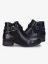 Low boots à sangle effet croco - Noir - 1