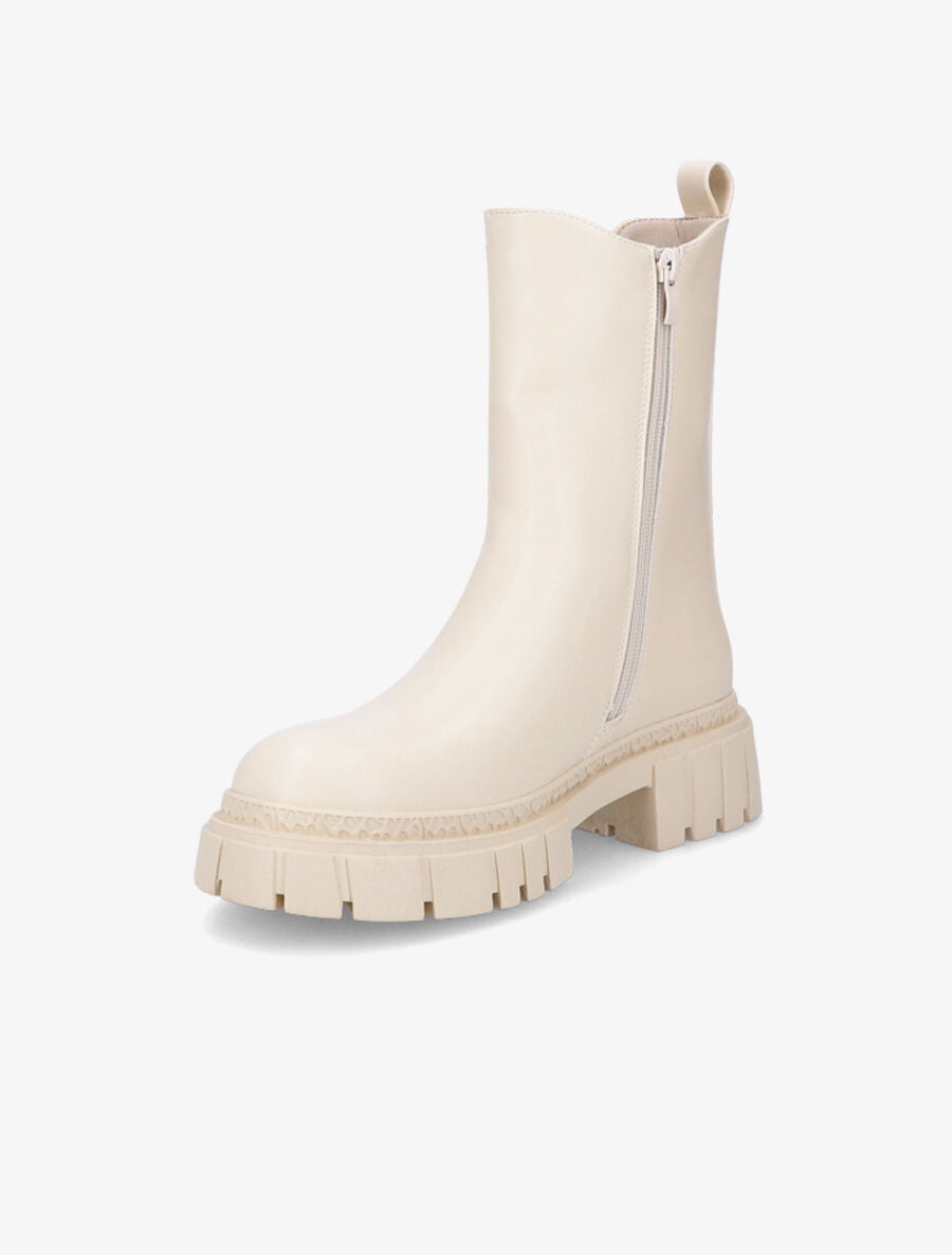 Boots montantes élastiquées - Beige - 3