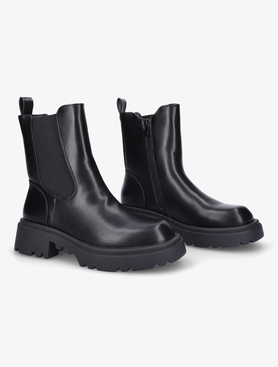 Boots élastiquées unies - Noir - 4