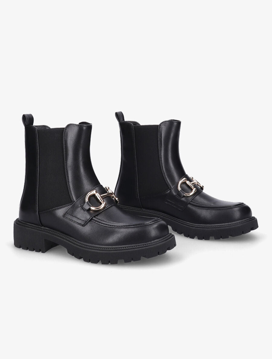 Chelsea boots à boucle fantaisie - Noir - 4