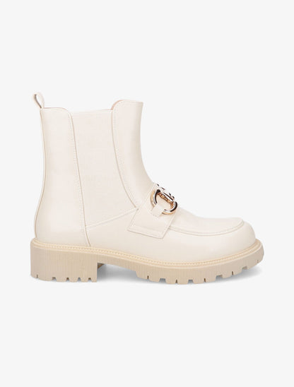 Chelsea boots à boucle fantaisie - Beige - 1