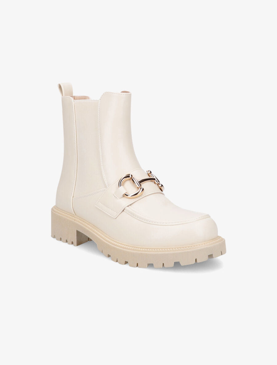 Chelsea boots à boucle fantaisie - Beige - 2