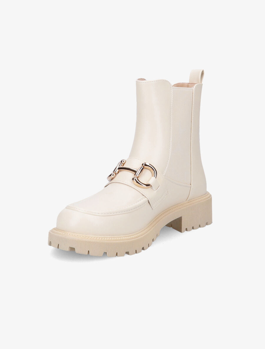 Chelsea boots à boucle fantaisie - Beige - 3
