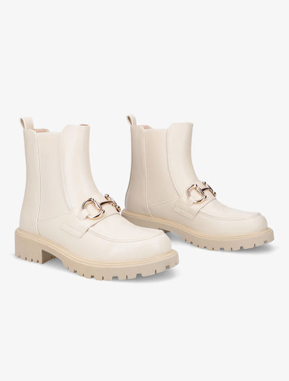 Chelsea boots à boucle fantaisie - Beige - 4